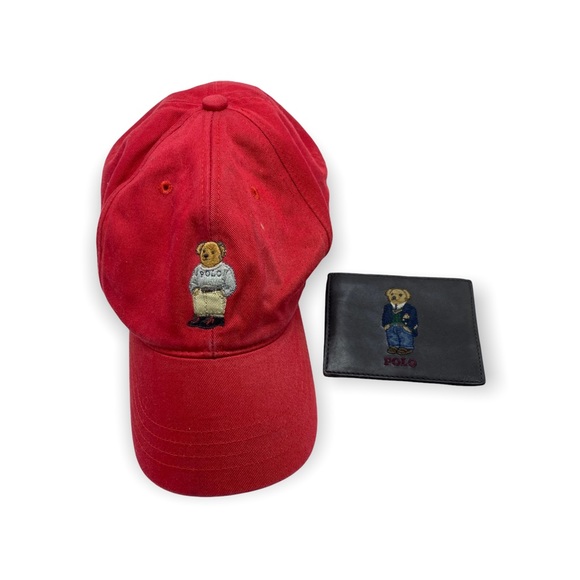 Polo Ralph Lauren Other - Polo Ralph Lauren bear red baseball hat and credit card holder